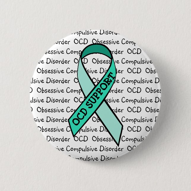 OCD Obsessive Compulsive Disorder Awareness Ribbon Pinback Button (Front)