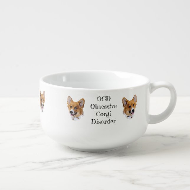 OCD: Obsessive Corgi Disorder Soup Mug (Left)