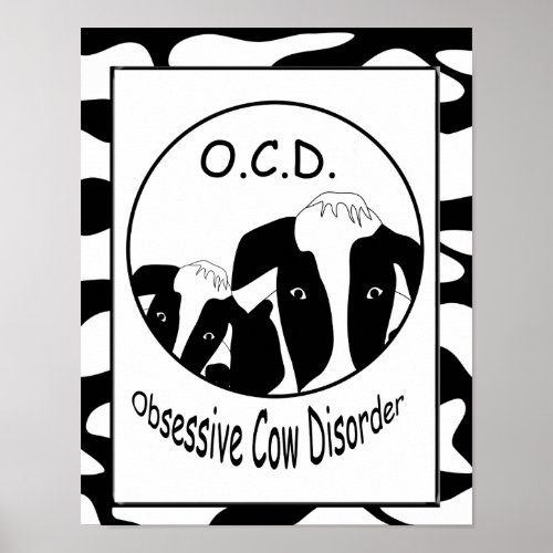OCD Obsessive Cow Disorder Poster