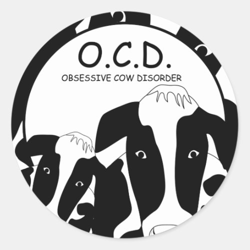 OCD Obsessive  Cow Disorder Sticker