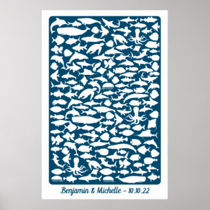 Ocean - 150 Signature Guest Book Alternative