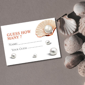 Ocean a little pearl Guess How Many Game Card