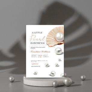Ocean a little pearl under the sea baby shower invitation