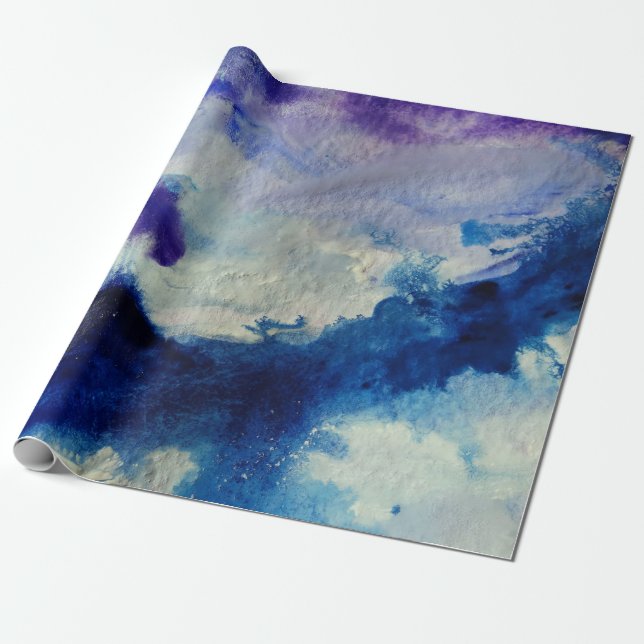 Ocean Abstract Art Wrapping Paper (Unrolled)