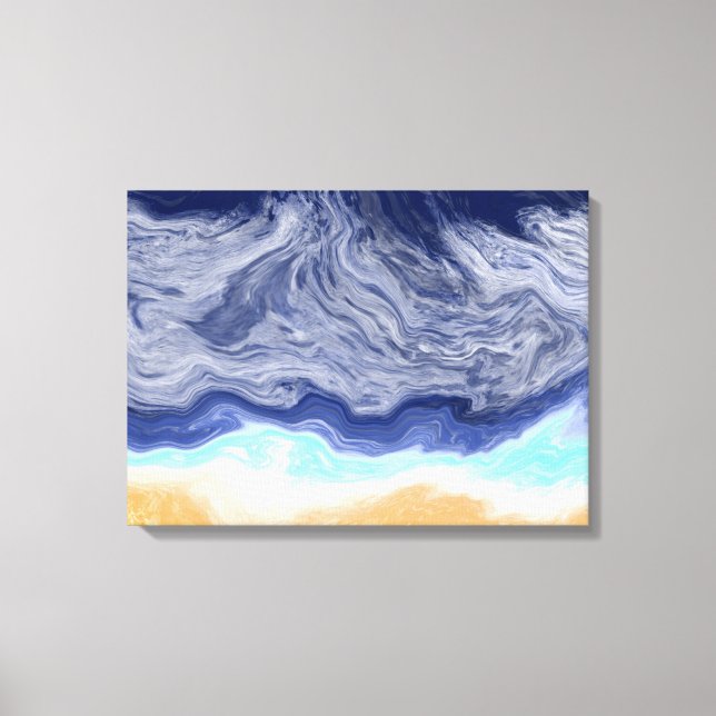 Ocean Abstract Digital Art Canvas Print (Front)