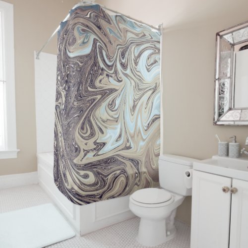 Ocean Abstract Painting  Best modern abstract art Shower Curtain