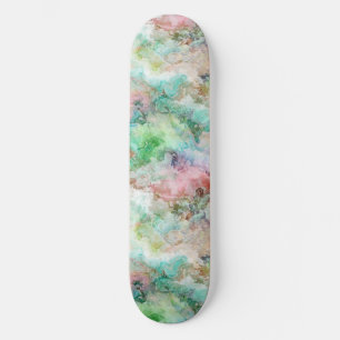 Ocean Abstract Watercolor Grunge Pattern Skateboard