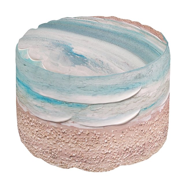 Ocean Abstract With Sand Pouf (Angled Front)