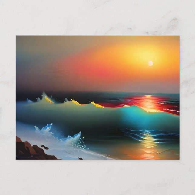 Ocean ad Sunset themed  Postcard (Front)