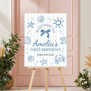 Ocean Adventure 16x20 Birthday Welcome Sign