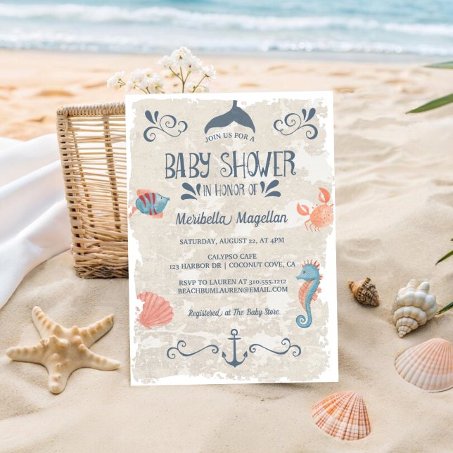 Ocean Adventure | Nautical Beach Baby Shower Invitation (Creator Uploaded)