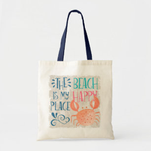 Ocean Adventure Tropical Sea Beach Happy Crab Tote Bag