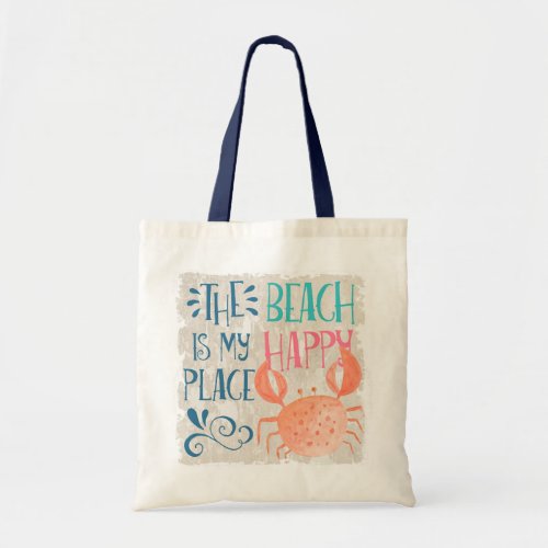 Ocean Adventure  Tropical Sea Beach Happy Crab Tote Bag