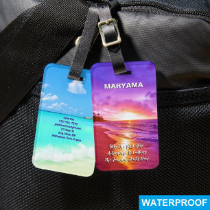Ocean Adventures: Beach Sunset Customized Name Luggage Tag