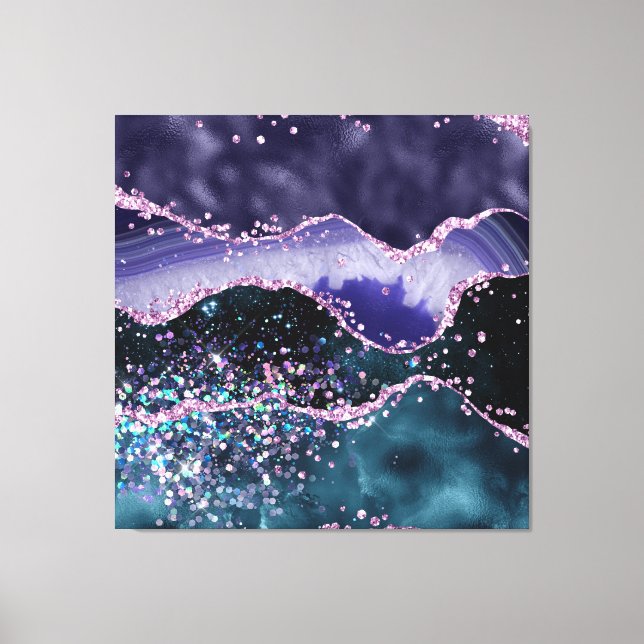 *~* Ocean Agate Celestial  GLITTER AP8 Canvas Print (Front)