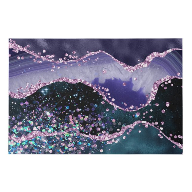 *~* Ocean Agate Celestial  GLITTER AP8 Faux Canvas Print (Front)