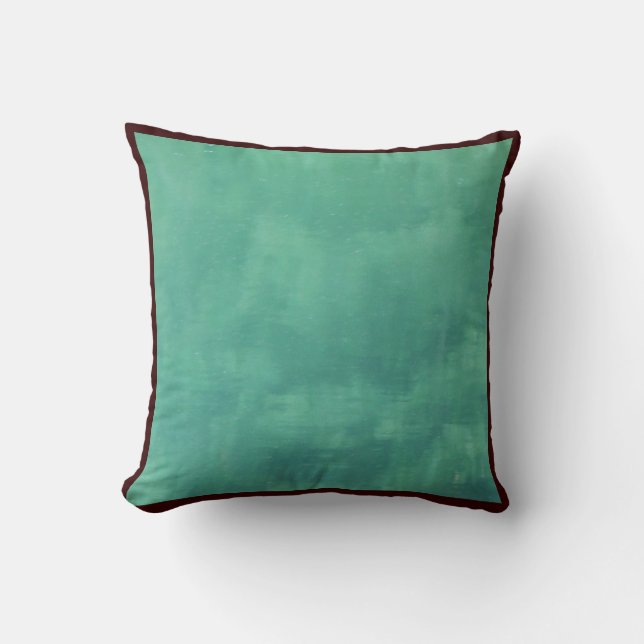 ocean: almost solid teal aqua blue green pillow (Front)