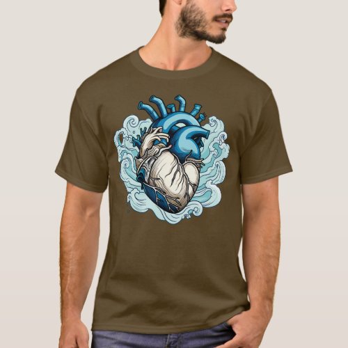 Ocean Anatomical Heart T_Shirt