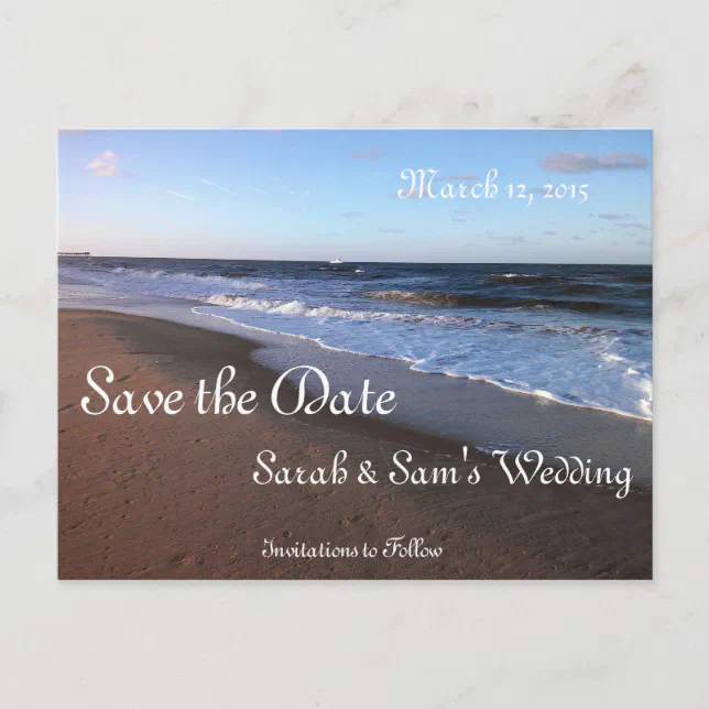 Ocean and Beach Theme Announcement Postcard | Zazzle