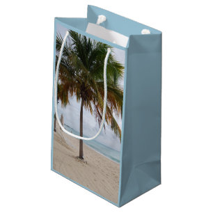 Ocean and Beach with Palm Tree Small Gift Bag