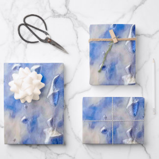 Ocean and blue sky reflections wrapping paper sheets