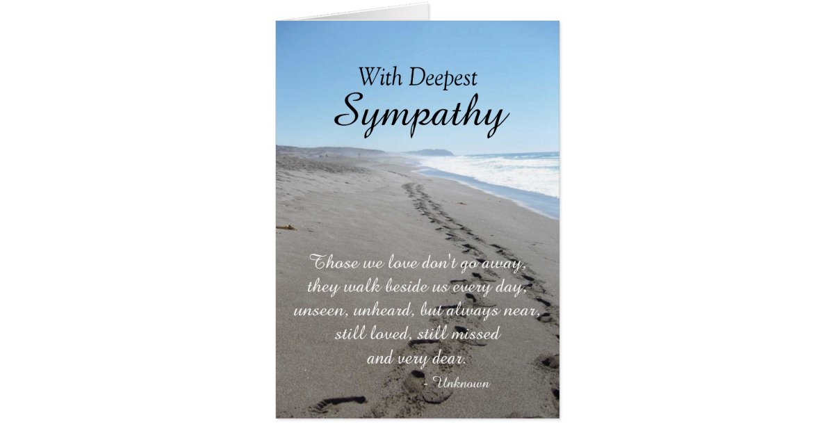 Ocean and Footprints Sympathy Card | Zazzle.com