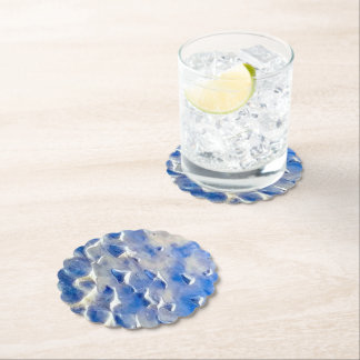 Ocean and sky blue reflections paper coaster
