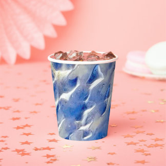 Ocean and sky blue reflections paper cups