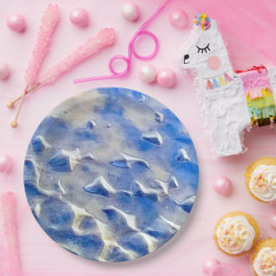 Ocean and sky blue reflections paper plates