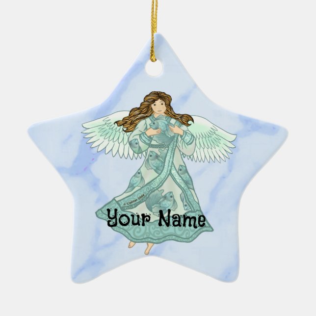 Ocean Angel Ceramic Ornament (Front)