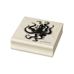 Ocean Animal Fish Octopus Rubber Stamp