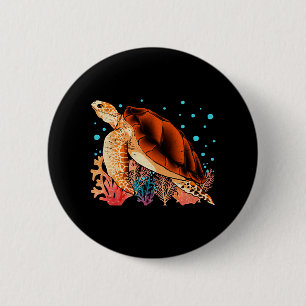 Ocean animal gift colorful turtle button