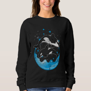 Ocean Animal  Killer Whale  Orca Long Sleeve Sweatshirt
