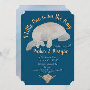 Ocean Animal Manatee Baby Shower Invitation