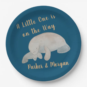 Ocean Animal Manatee Baby Shower Paper Plates