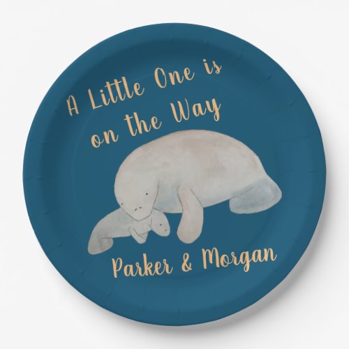 Ocean Animal Manatee Baby Shower Paper Plates