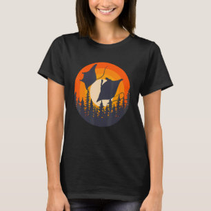 Ocean Animal Stingray Retro Sunset Manta Ray T-Shirt