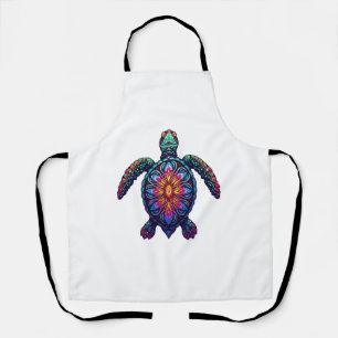 Ocean Animal Tie Dye Tribal Sea Animal Maori Turtl Apron