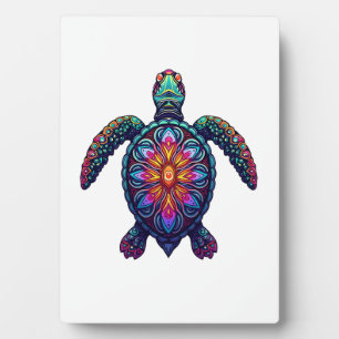 Ocean Animal Tie Dye Tribal Sea Animal Maori Turtl Plaque