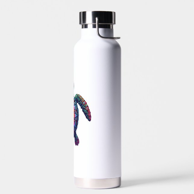 Ocean Animal Tie Dye Tribal Sea Animal Maori Turtl Water Bottle (Left)