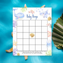 Ocean animal Under the sea Baby shower bingo game