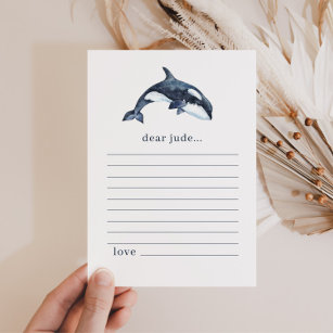 Ocean Animals 1st Birthday Time Capsule Note Card