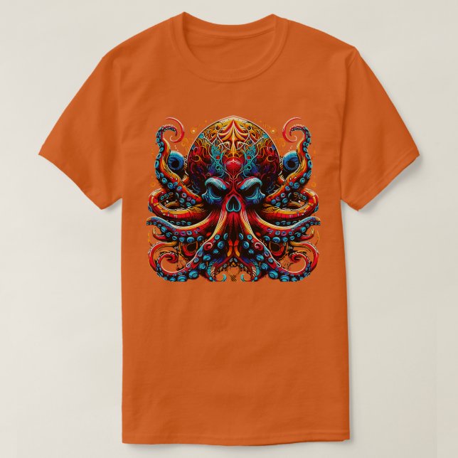 Ocean Animals Aquarist Colorful Octopus 2 T-Shirt (Design Front)