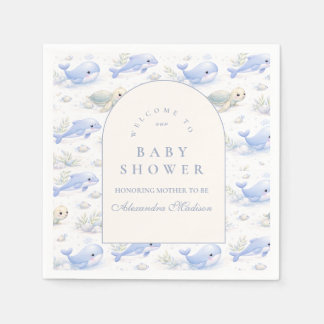 Ocean Animals Arch Elegant Baby Shower Napkins