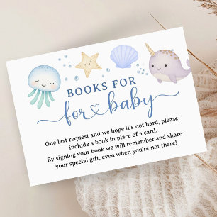 Ocean Animals Baby Shower Book For Baby Enclosure Card