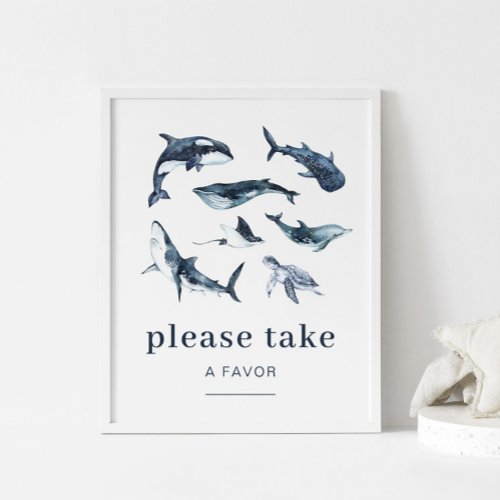 Ocean Animals Birthday Favor Sign