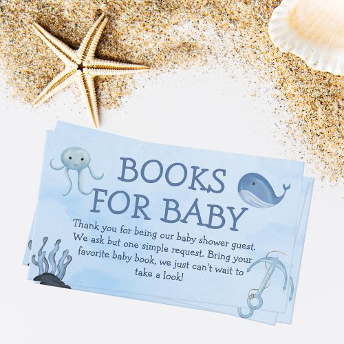 Ocean Animals Books For Baby Shower Coastal Blue Enclosure Card