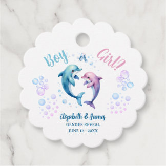 Ocean animals Boy or Girl Gender Reveal Party Favor Tags
