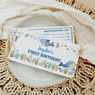 Ocean Animals Boy Under The Sea Birthday Hershey Bar Favors