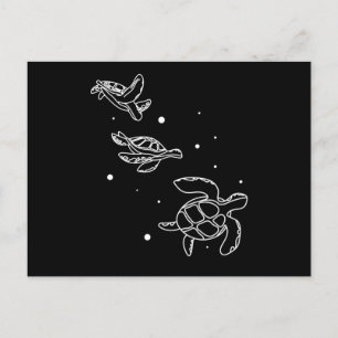 Ocean Animals Cute Swimming Turtles Postcard